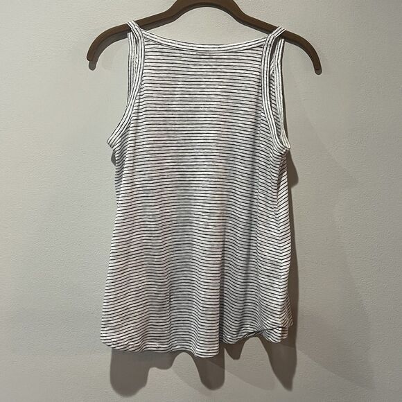 Wrap London Linen Tank Top Women’s US 6 UK 10 Blue White Striped Nautical Resort - Picture 2 of 7